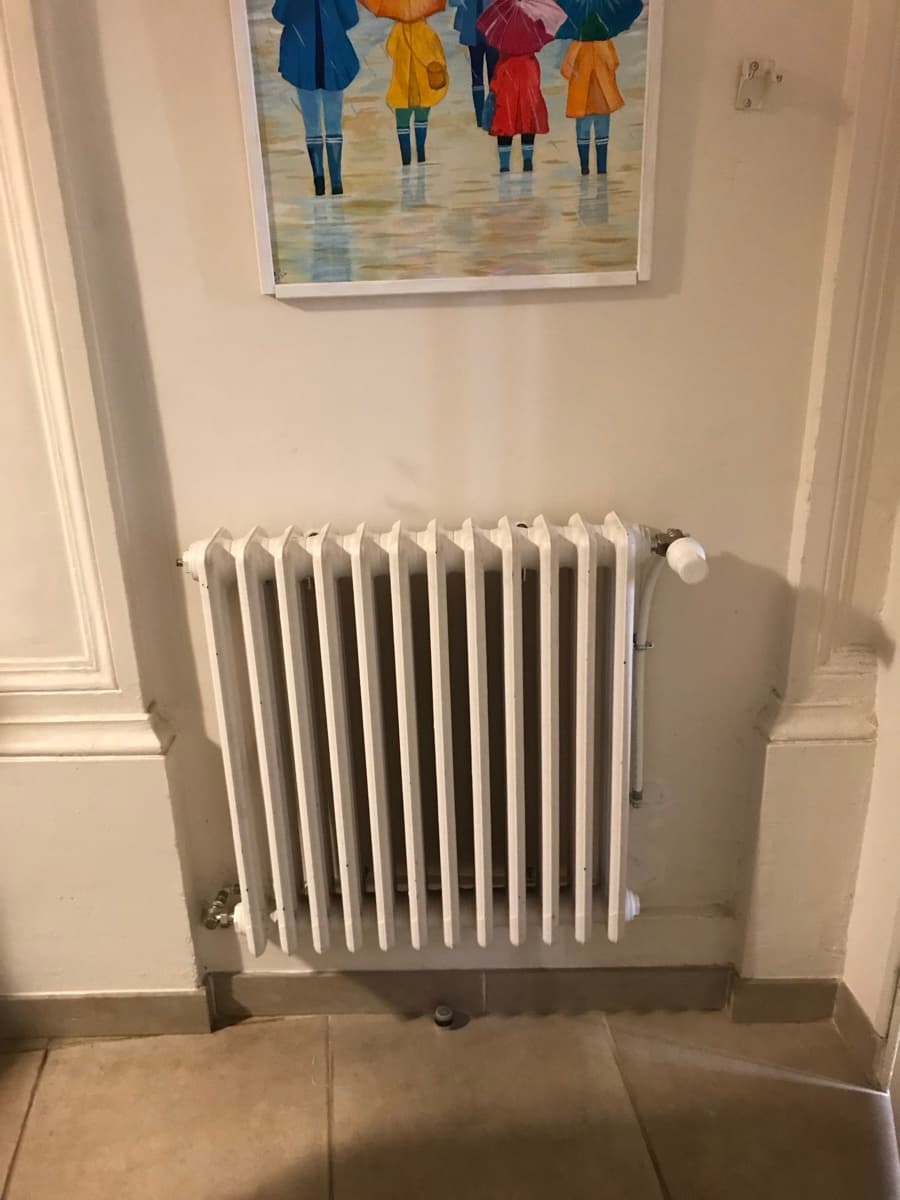 Pose radiateur en fonte